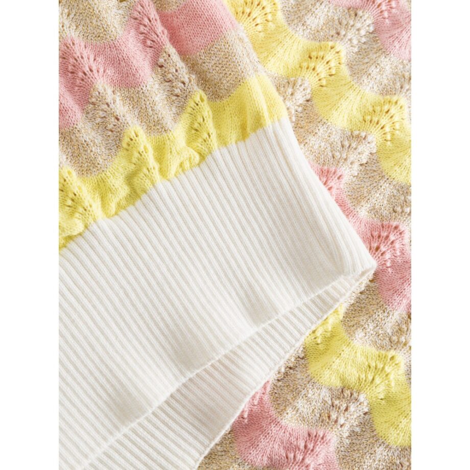 Mademoiselle Yeye 41300 Shirt LA VAGUE TOP multi waves canari pink