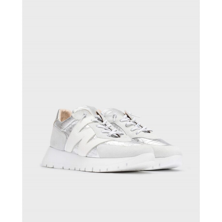 Wonders A-2464 Plateau Sneaker silber