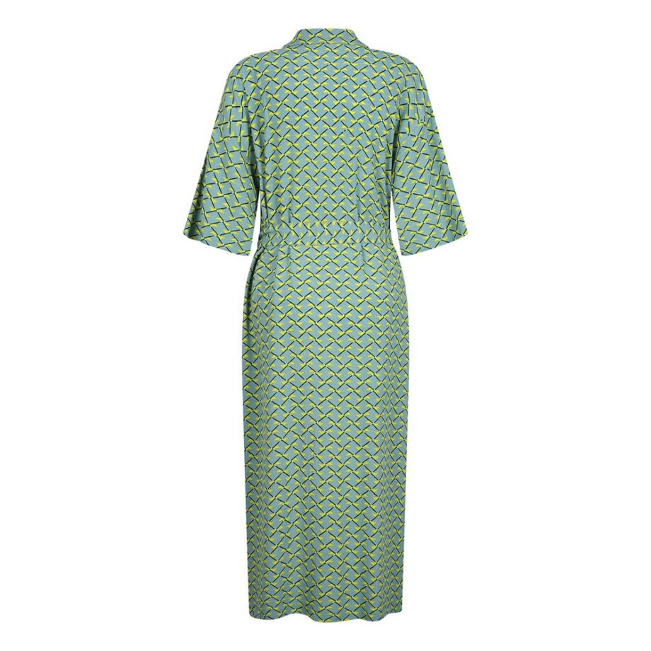 Zilch Kleid Sommerkleid Dress with Belt rectangle lemon