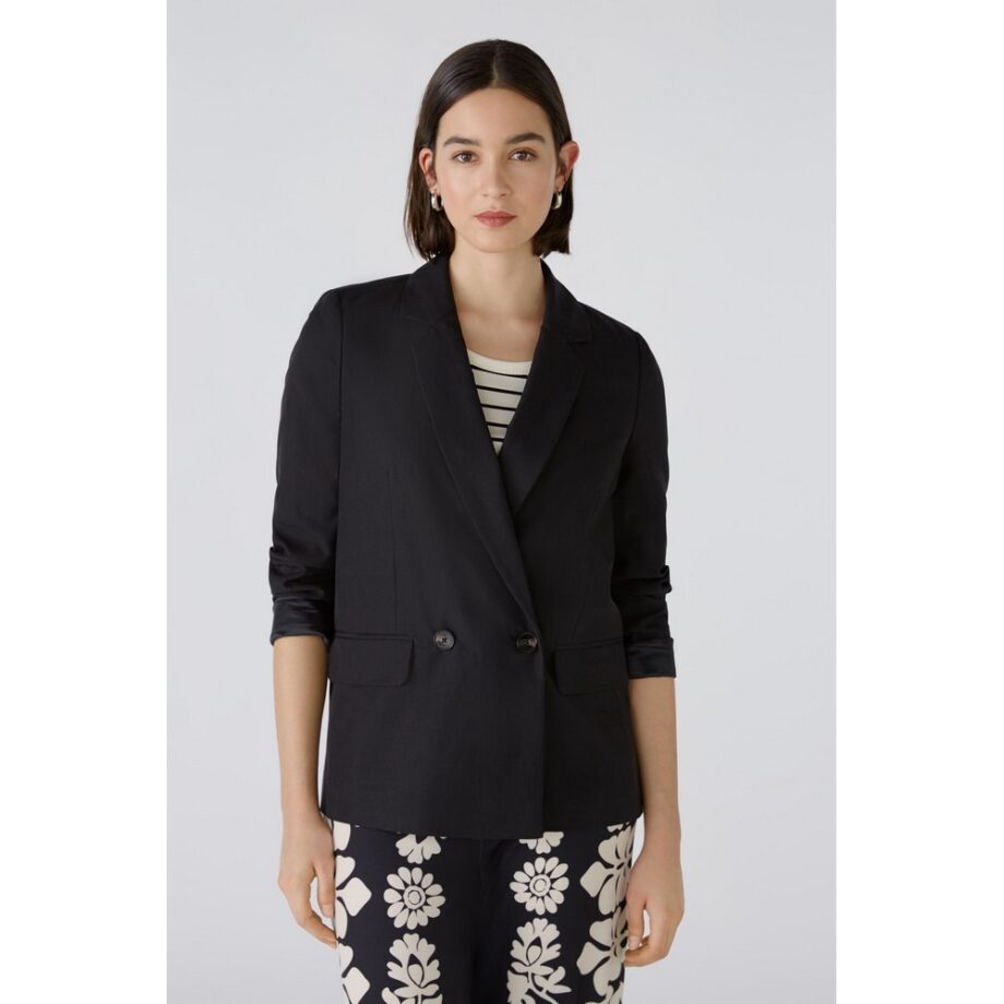 Oui 87416 Blazer aus Lyocell schwarz black