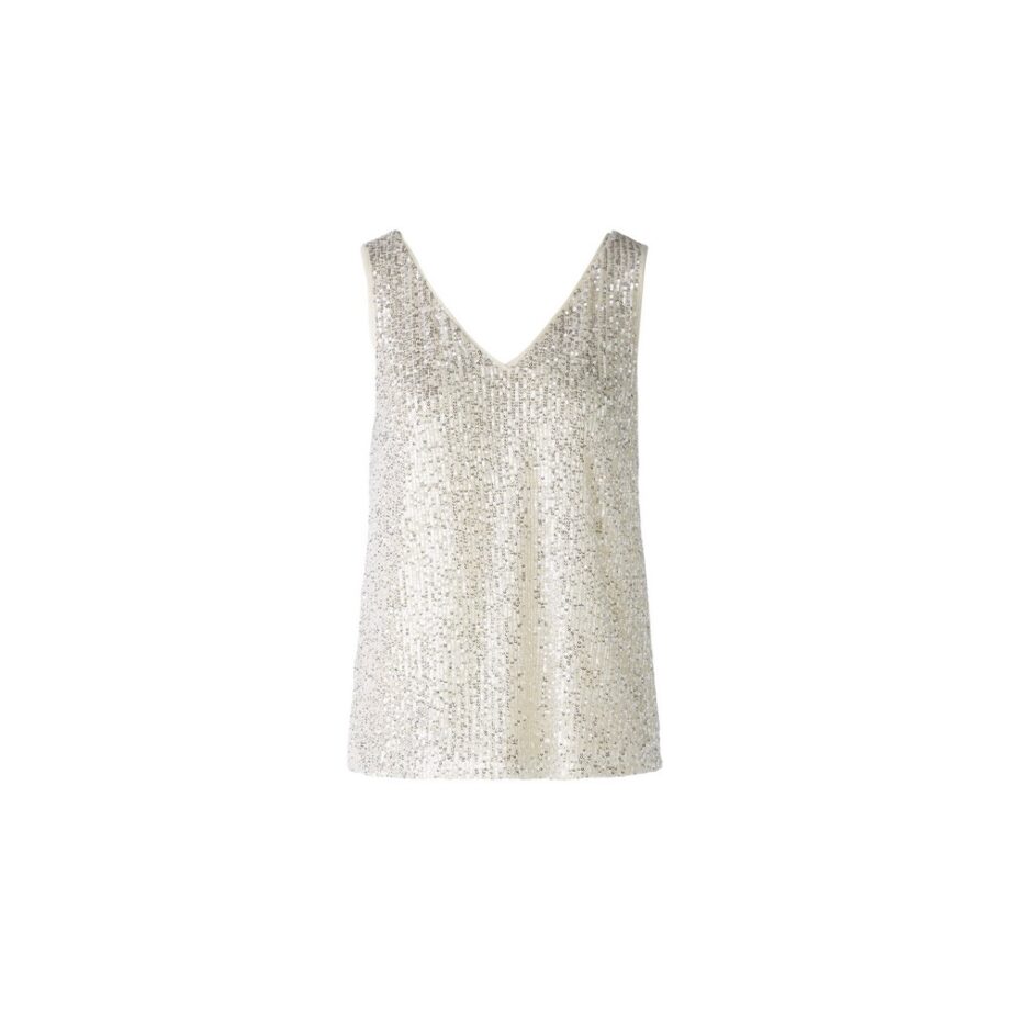Oui 88306 Top Paillettentop creme