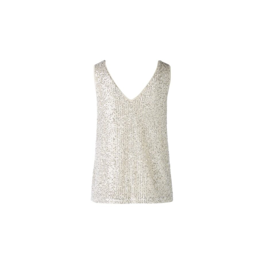 Oui 88306 Top Paillettentop creme