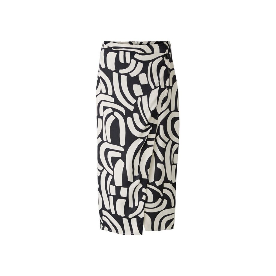 Oui 88412 Rock Wickelrock schwarz black offwhite