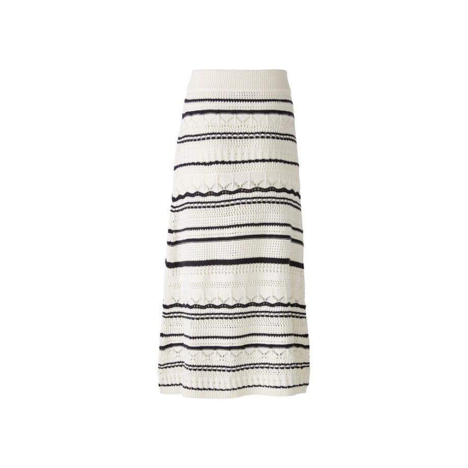 Oui 88713 MIDIROCK Strickrock offwhite black
