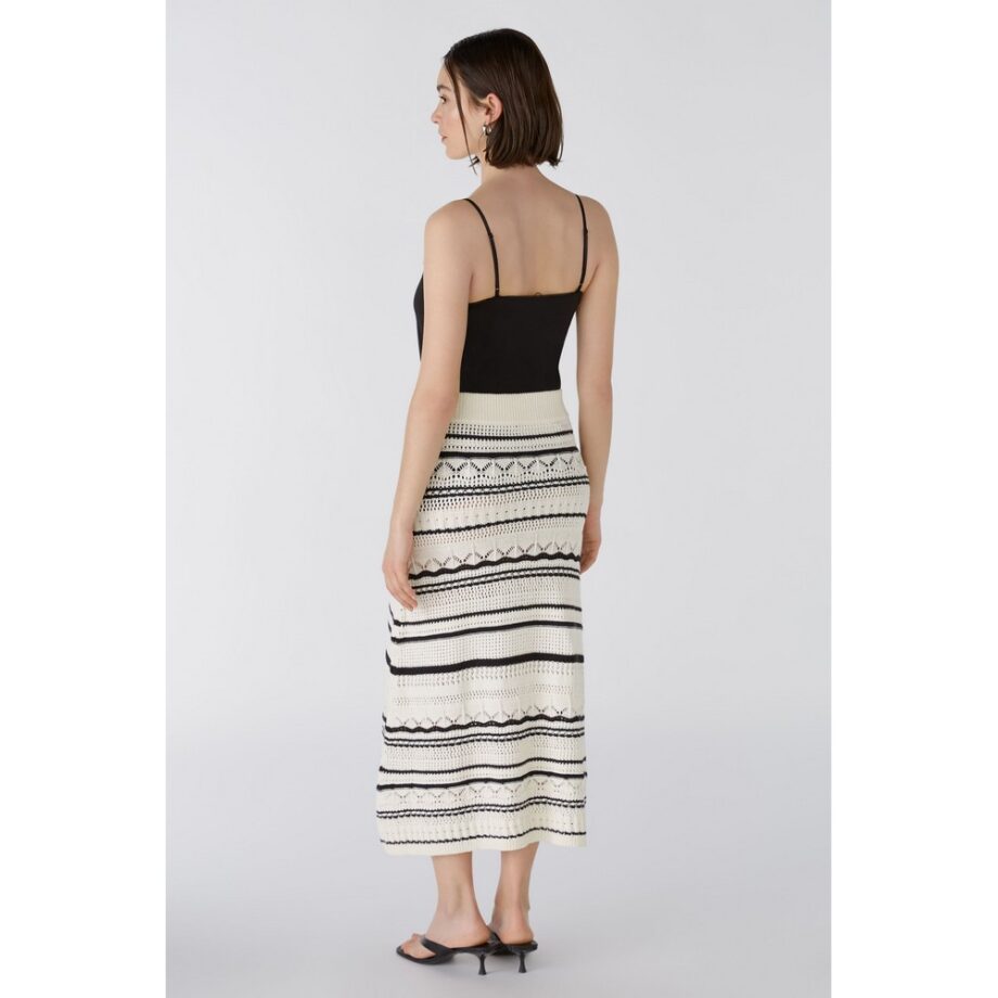 Oui 88713 MIDIROCK Strickrock offwhite black