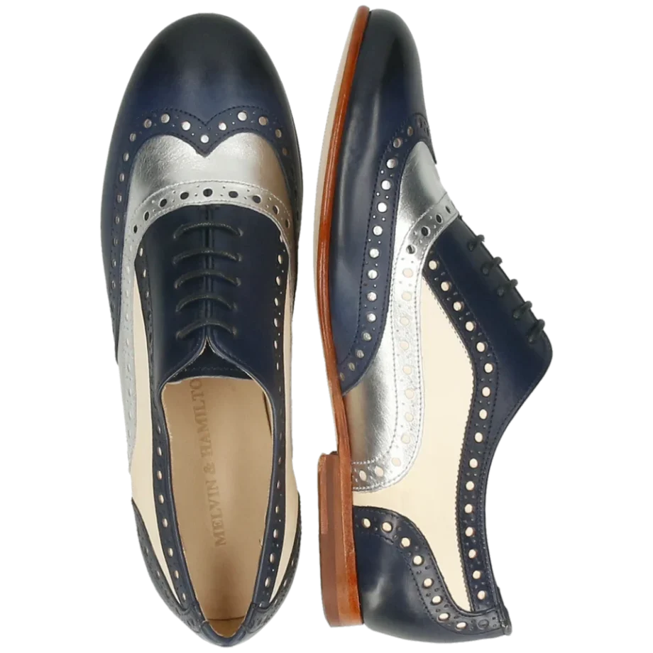 Melvin & Hamilton Schnürer Schnürschuhe OXFORD Shoes SONIA 1 blau silber