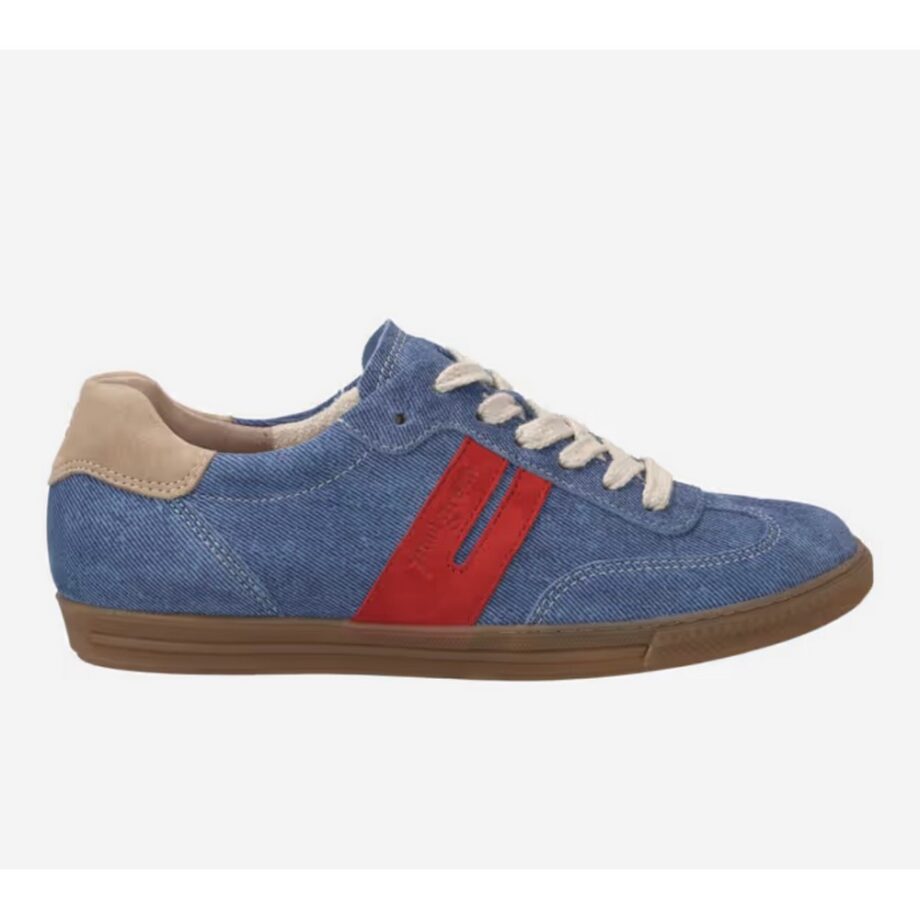 Paul Green 5350-216 Retro Sneaker in Jeanslook jeansblau rot