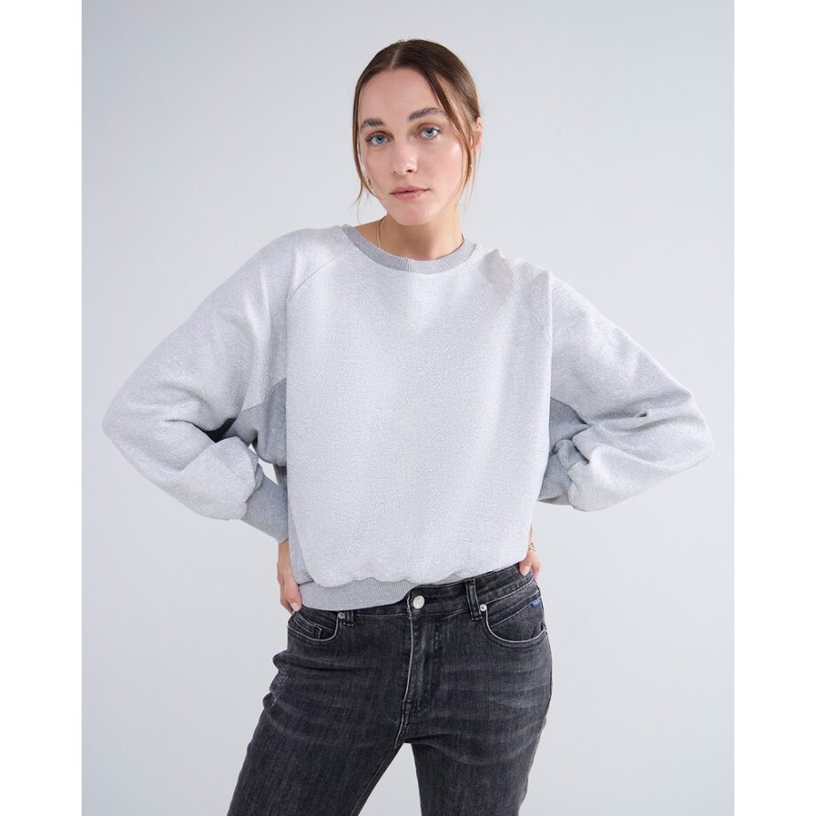 Summum 3S5054 Sweatshirt in Metallicoptic grau silber