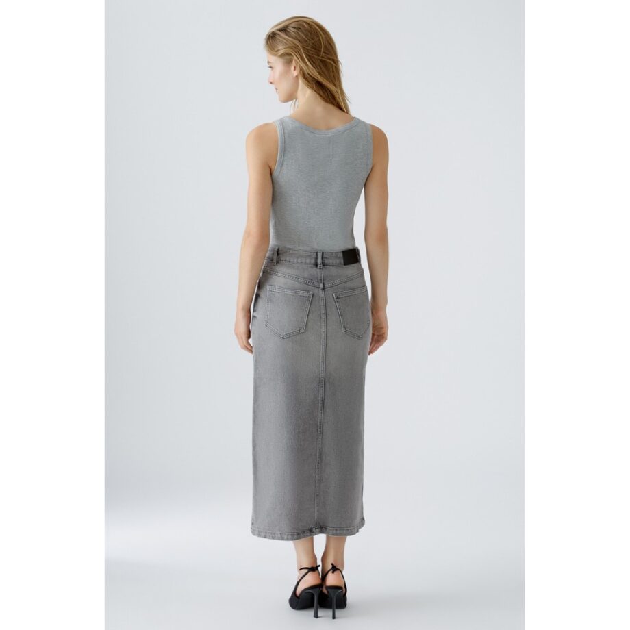 Oui 88979 MIDIROCK Jeansrock grey denim