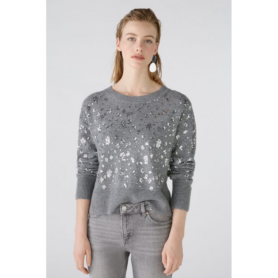 Oui 89197 Pullover grau grey