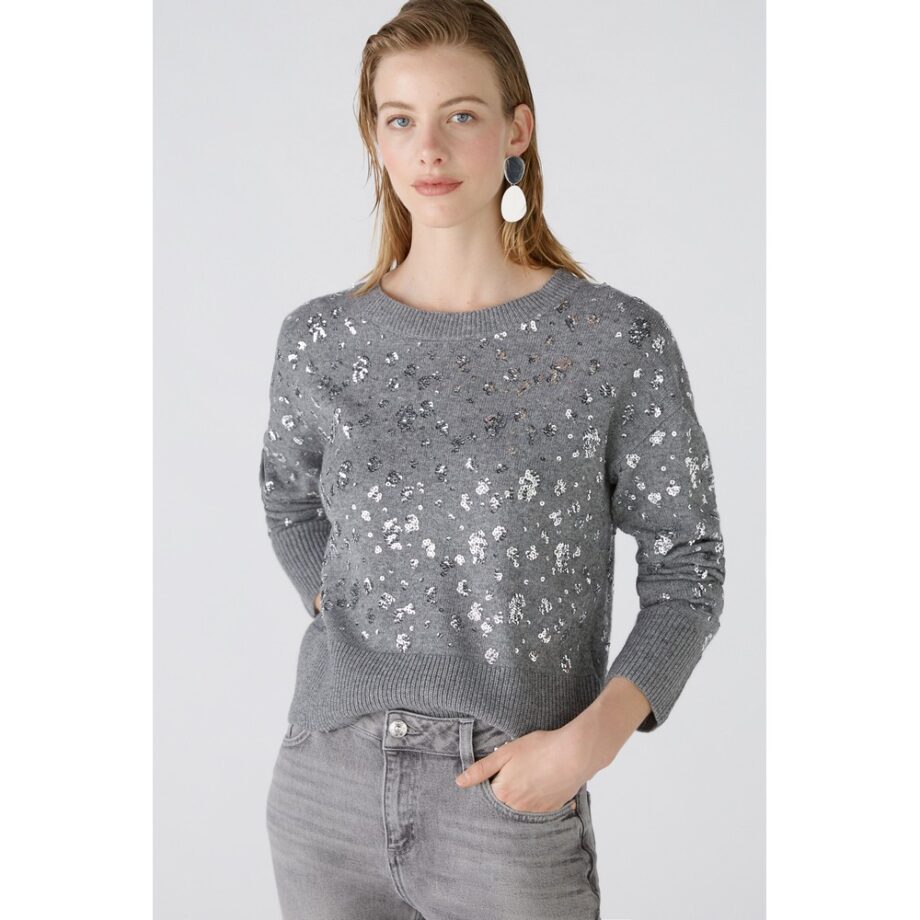 Oui 89197 Pullover grau grey
