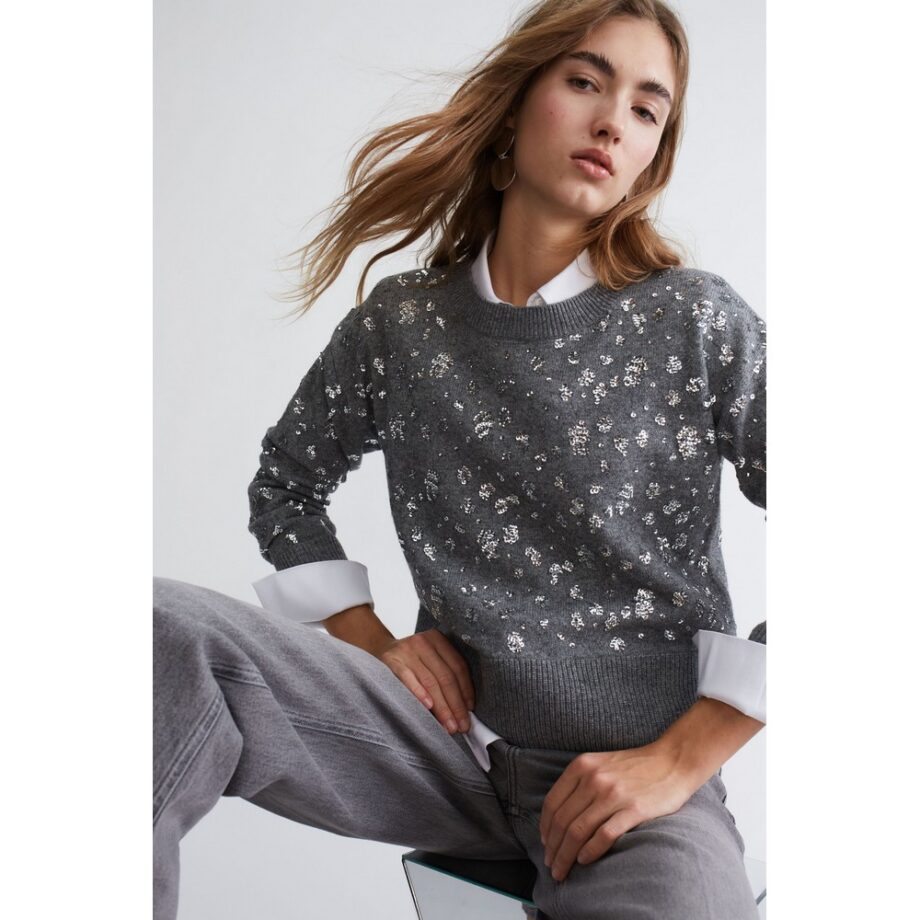 Oui 89197 Pullover grau grey