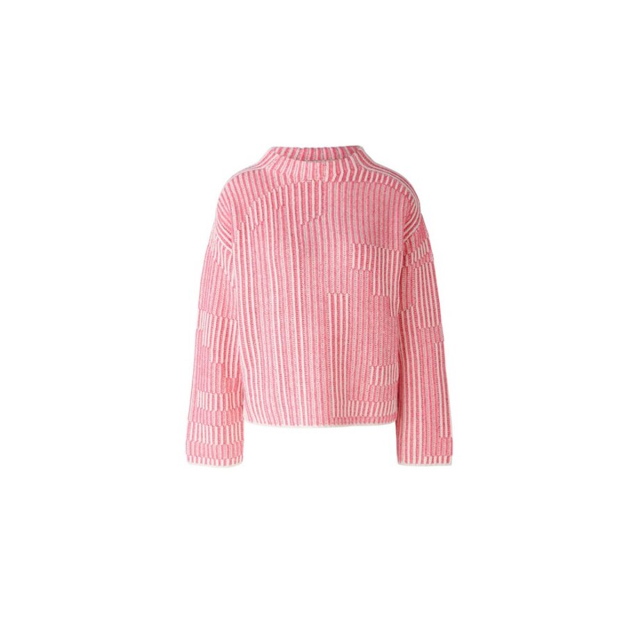 Oui 89592 Pullover pink white