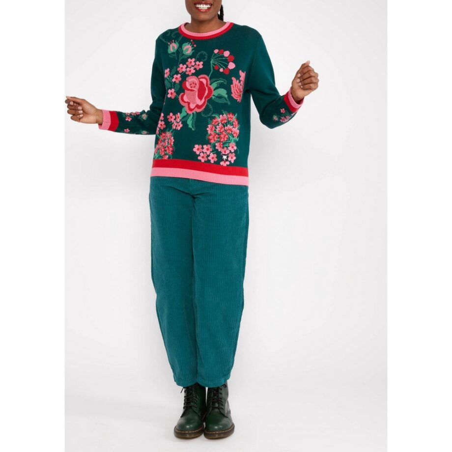 Blutsgeschwister 001243-240-1189 Pullover  Strickpullover Cosy Storyteller roses are red