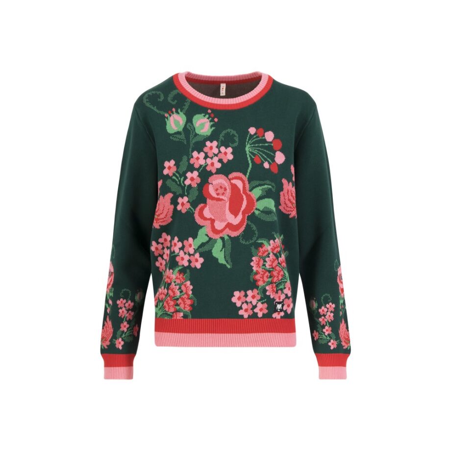 Blutsgeschwister 001243-240-1189 Pullover  Strickpullover Cosy Storyteller roses are red