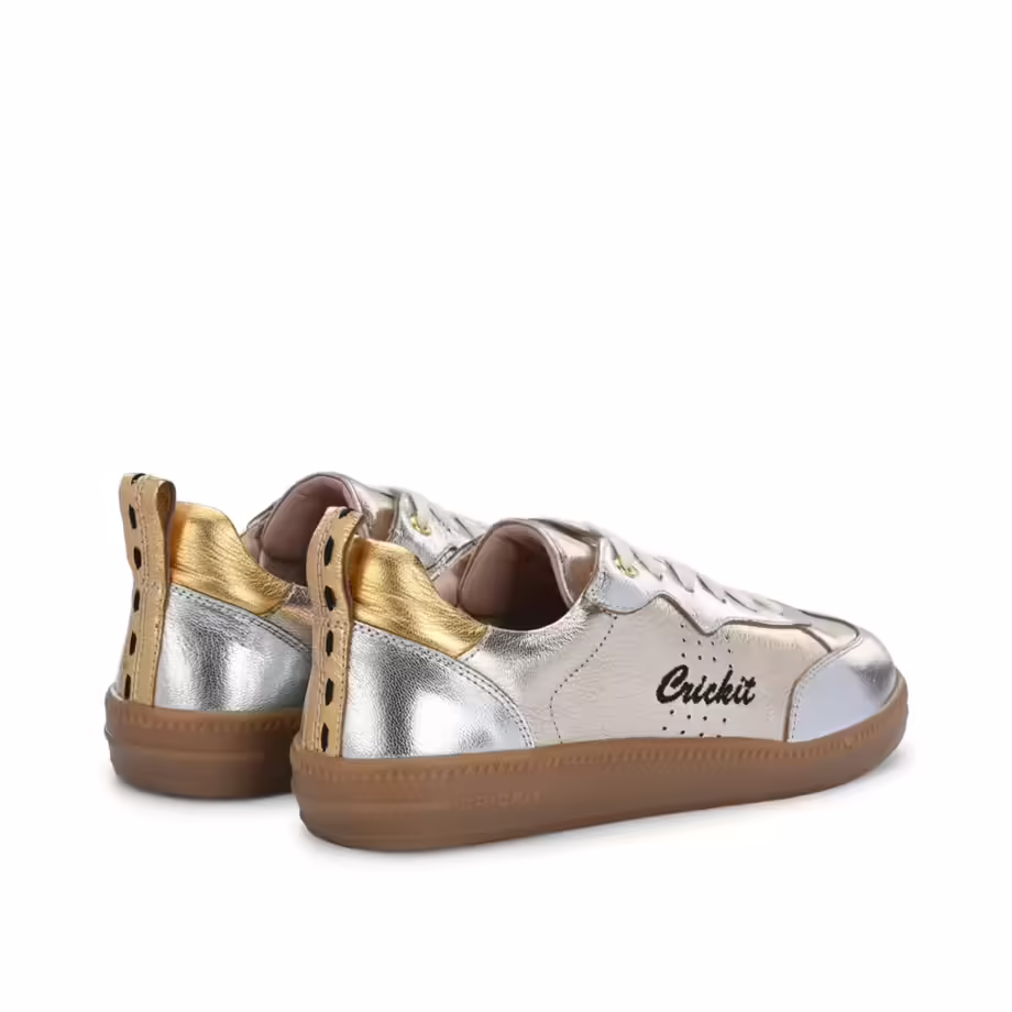 Crickit OPHELIA Sneaker Turnschuh low aus Leder in Metallic Silber und Platin