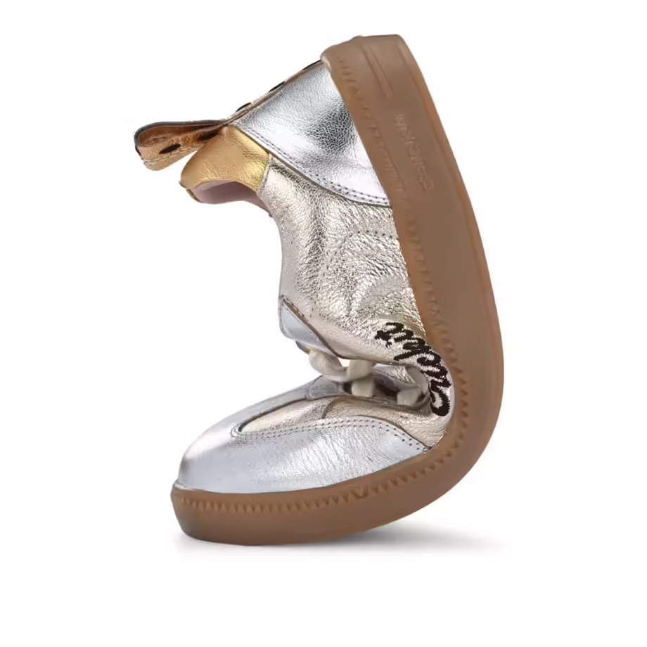 Crickit OPHELIA Sneaker Turnschuh low aus Leder in Metallic Silber und Platin