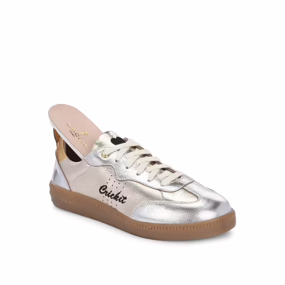 Crickit OPHELIA Sneaker Turnschuh low aus Leder in Metallic Silber und Platin