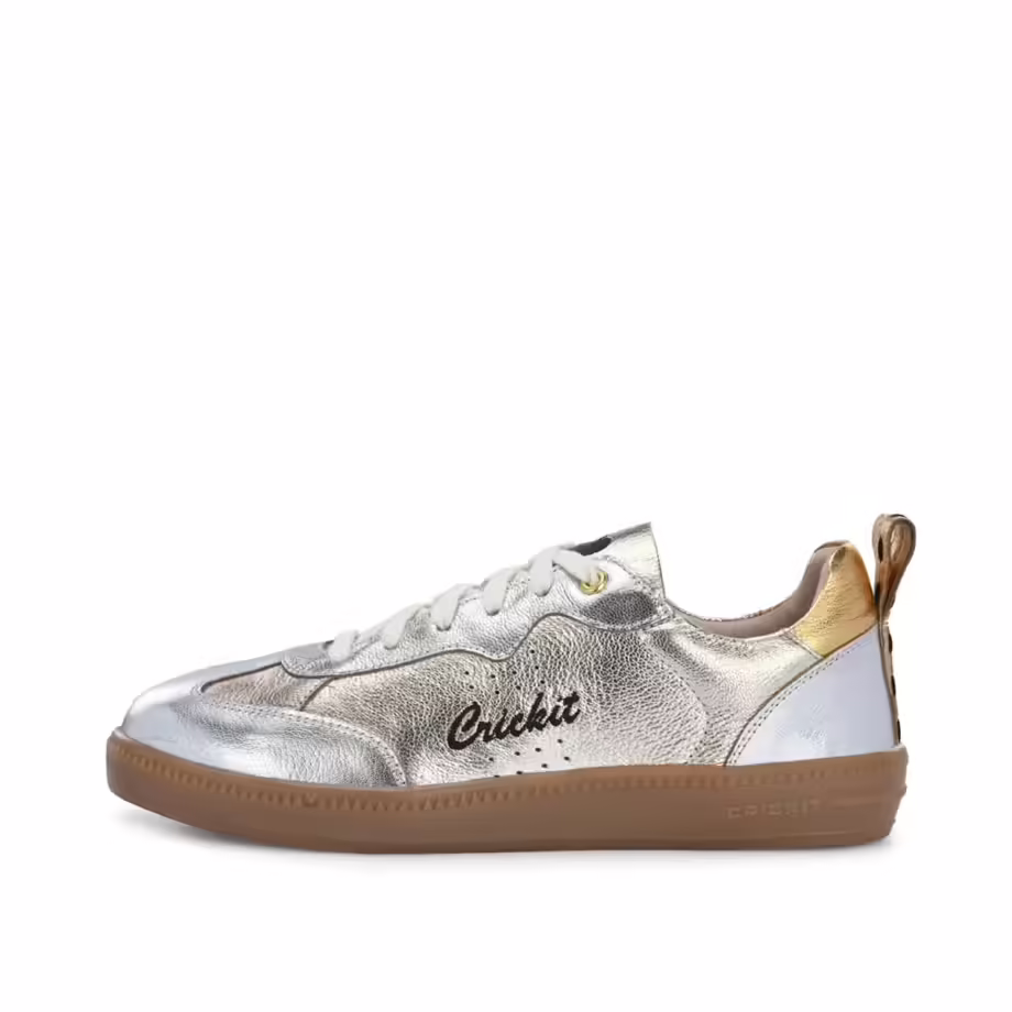 Crickit OPHELIA Sneaker Turnschuh low aus Leder in Metallic Silber und Platin