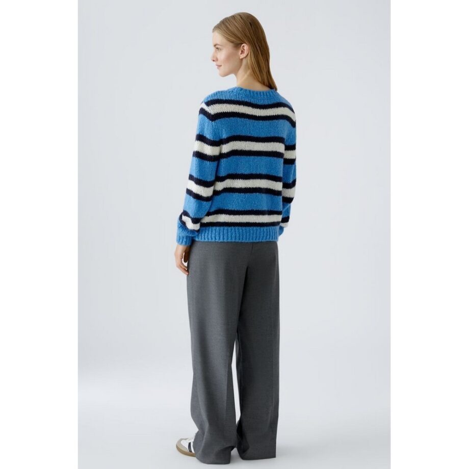 Oui 89937 Pullover Sweater blue white multi