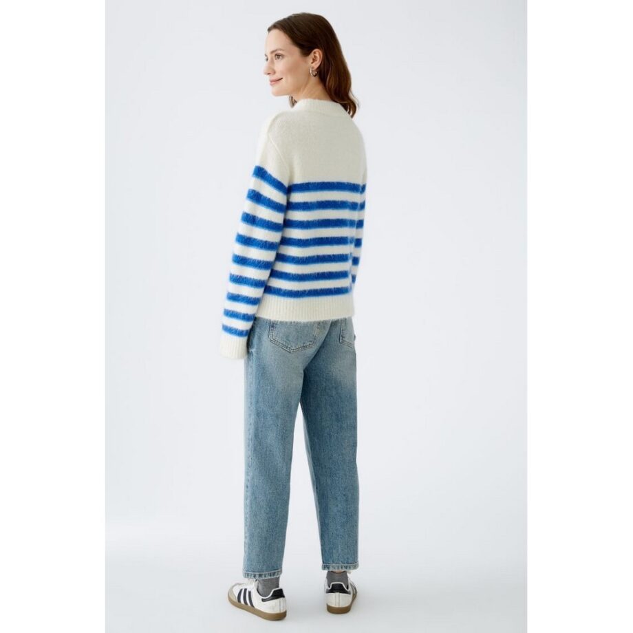 Oui 90160 Pullover Sweater blue white multi