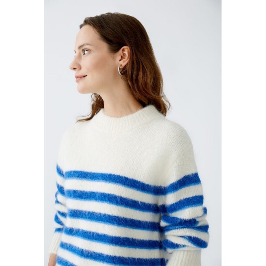 Oui 90160 Pullover Sweater blue white multi