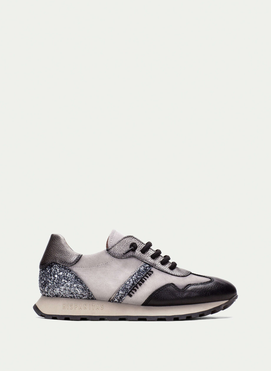 Hispanitas CHI243689 Sneaker Loira Schwarz-Grau-Glitter grau multi