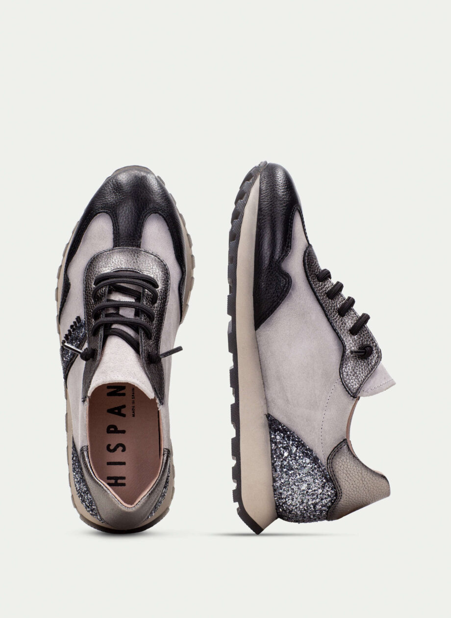 Hispanitas CHI243689 Sneaker Loira Schwarz-Grau-Glitter grau multi