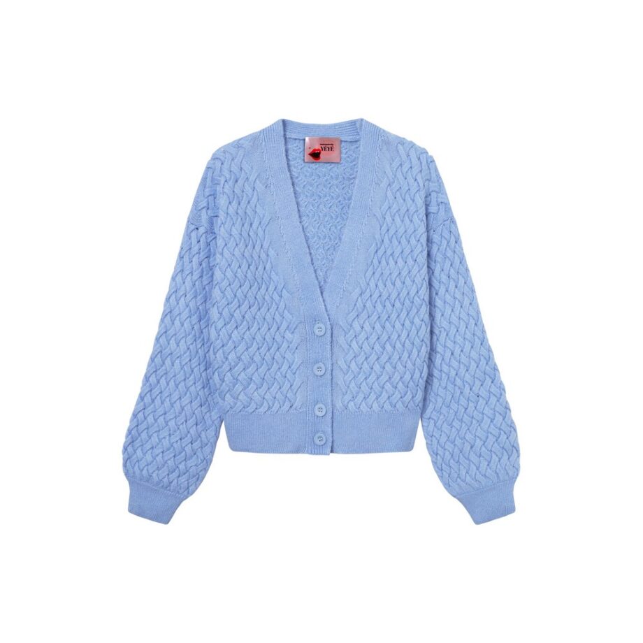 Mademoiselle Yeye 42308 Cardigan aus flauschigem Grobstrick Heavenly Cardigan cornflower blue