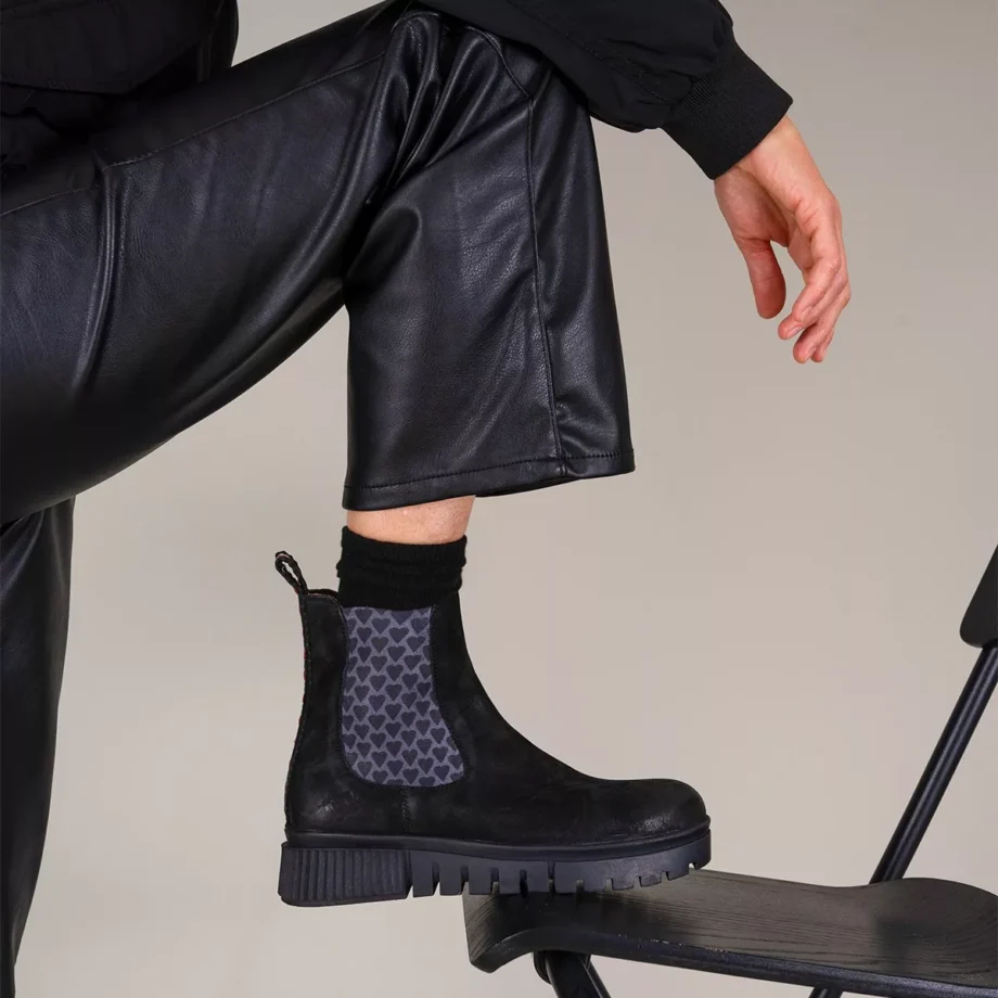 Crickit NAELLE Stiefelette Chelsea Boot schwarz grau