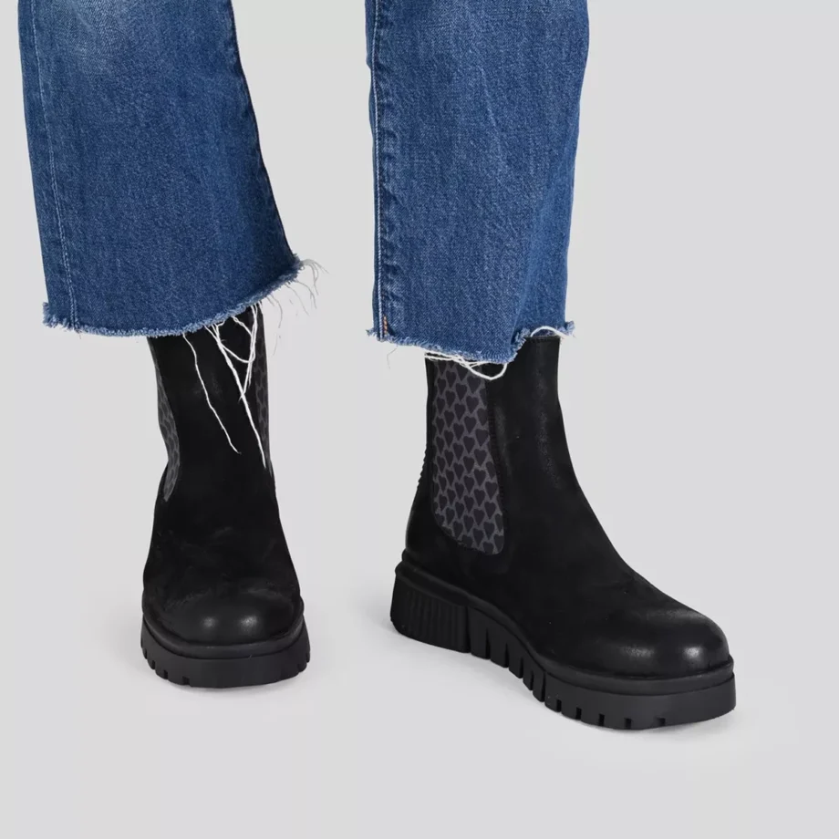 Crickit NAELLE Stiefelette Chelsea Boot schwarz grau