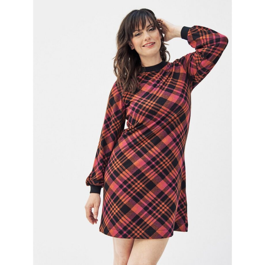 Mademoiselle Yeye 42109 A-Linien Kleid aus Strick Jacquard Laid-back Chic Dress