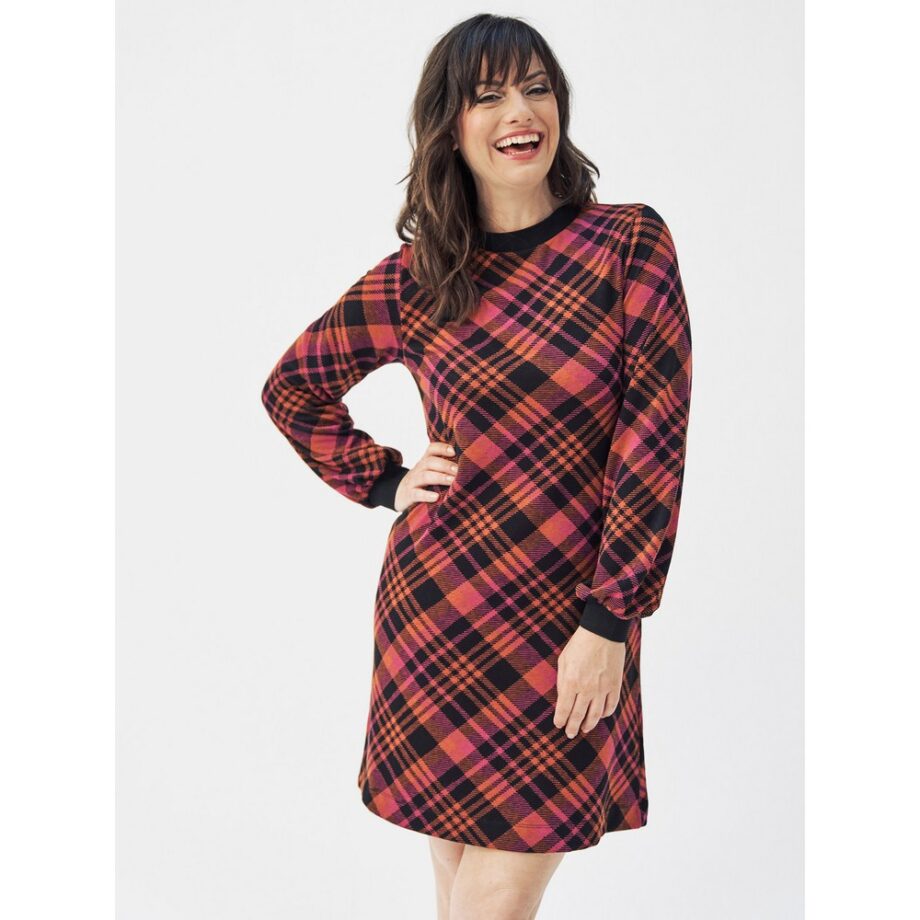 Mademoiselle Yeye 42109 A-Linien Kleid aus Strick Jacquard Laid-back Chic Dress