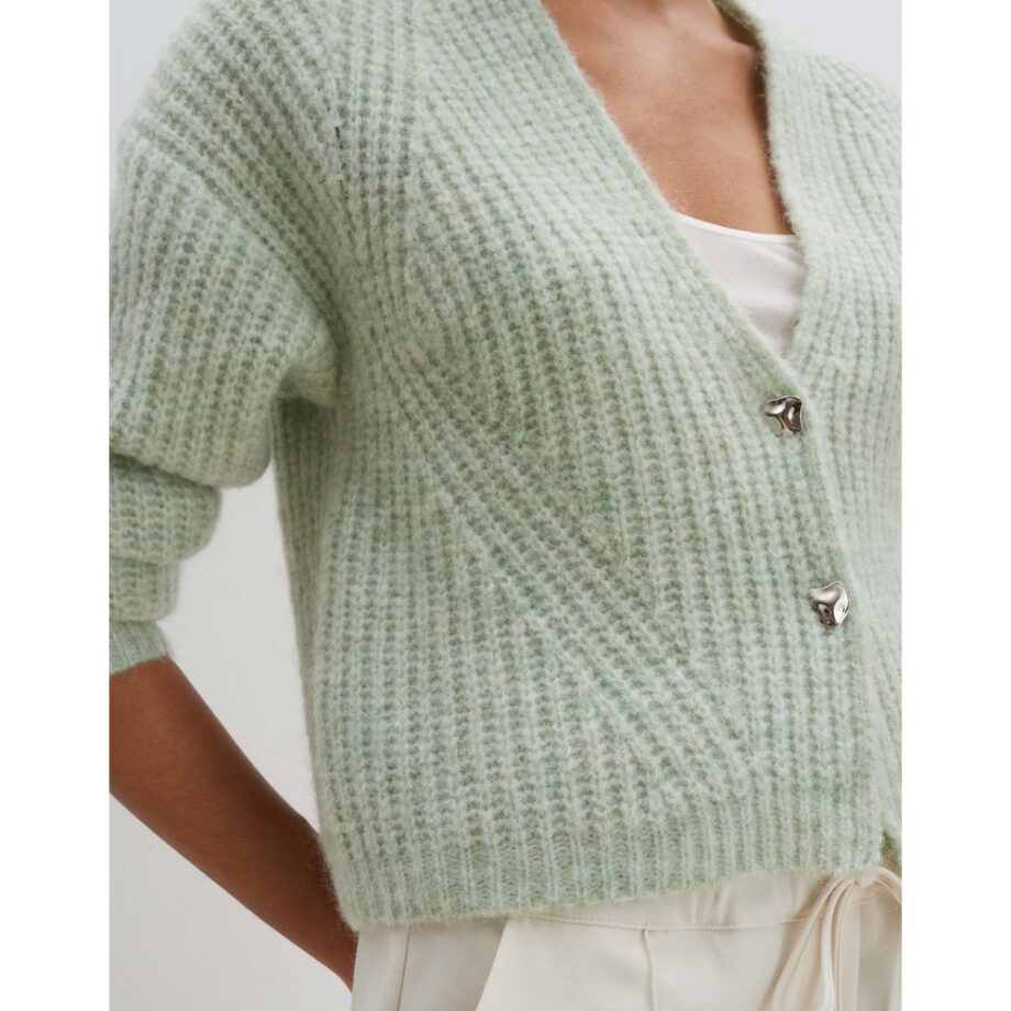 Someday grobe Strickjacke TRIYA Regular mit Wolle pale jade