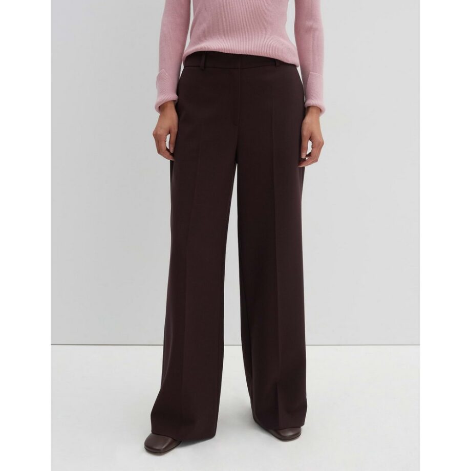 Someday Hose klassische Anzughose CATSBY Wide aus Viskose Mix plum