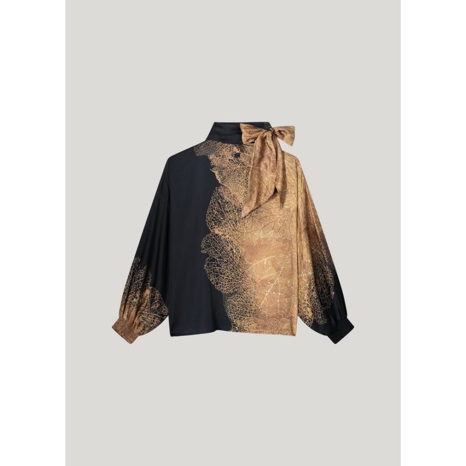 Summum 2s3213 Blusetop Blouse schwarz gold multi