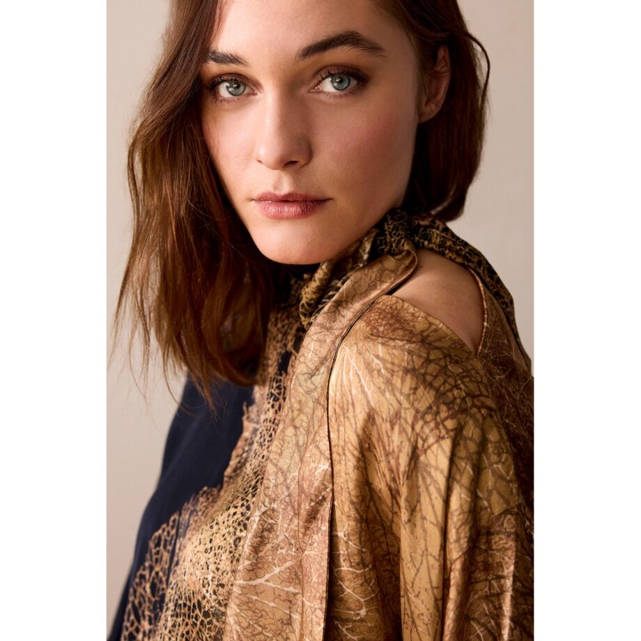 Summum 2s3213 Blusetop Blouse schwarz gold multi