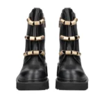 Tosca Blu Stiefelette Biker Boots BLACK SHASTA LEATHER ANKLE BOOT WITH GOLDEN ACCESSORY