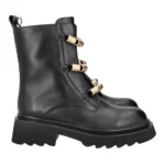 Tosca Blu Stiefelette Biker Boots BLACK SHASTA LEATHER ANKLE BOOT WITH GOLDEN ACCESSORY