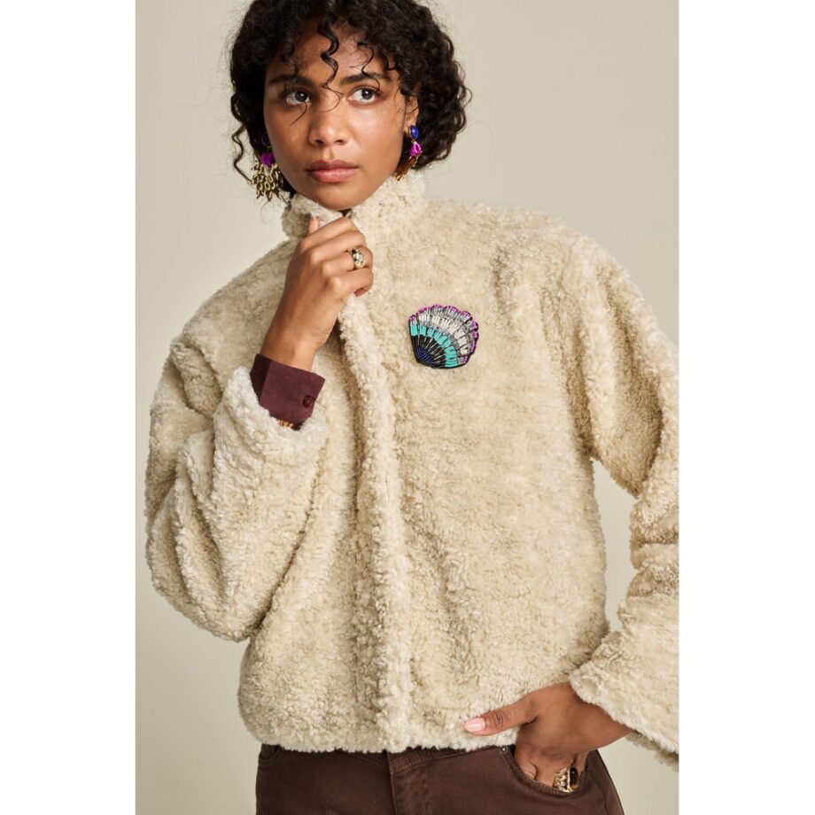 Pom Amsterdam SP8013 Felljacke JACKET - Teddy Ecru