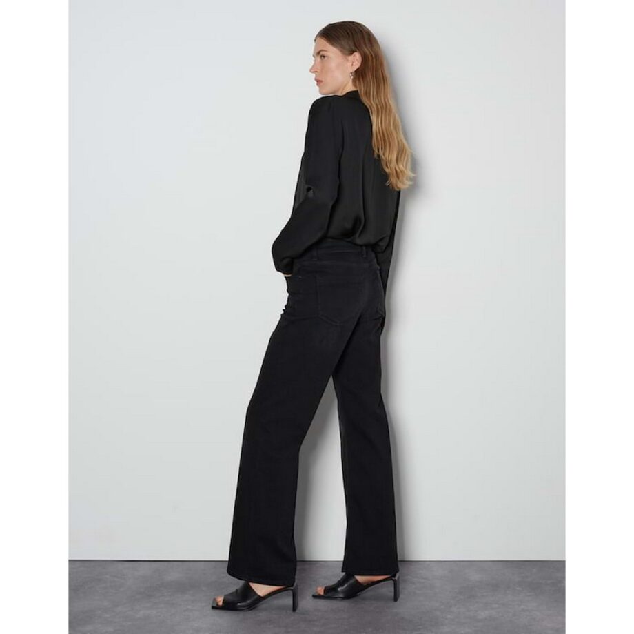Someday Long Flared Jeans CARIE LINE Mid Rise mit Biese dusty black
