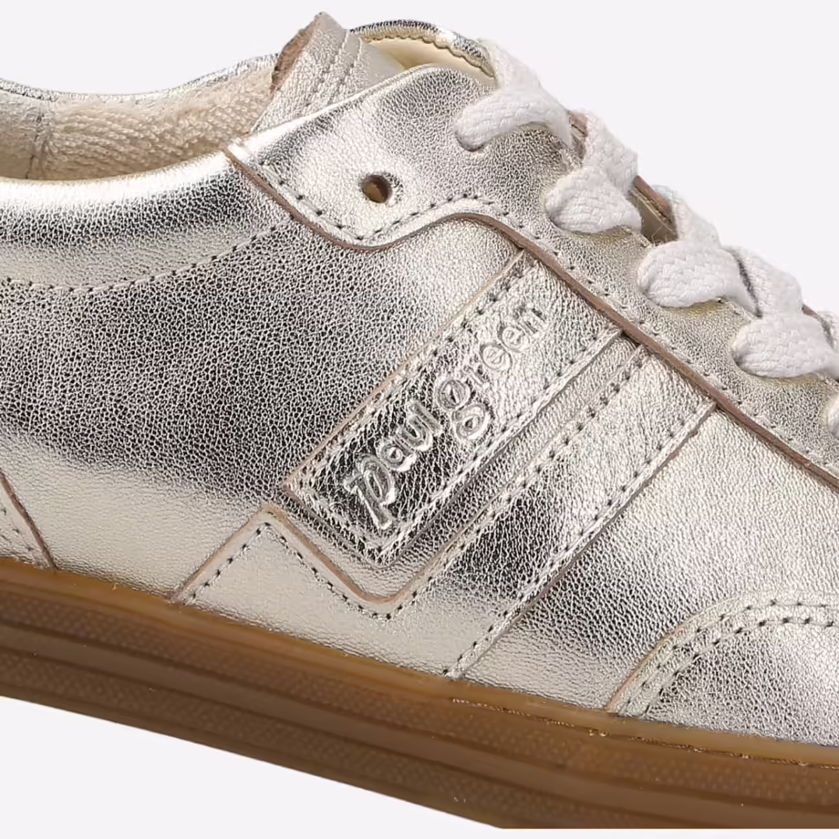 Paul Green 5450-067 Pauls Retro Sneaker in Metallicleder platin