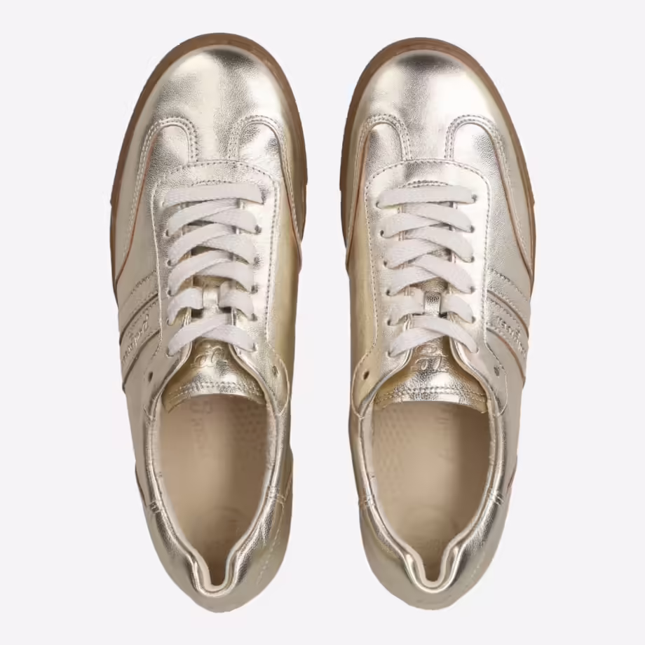 Paul Green 5450-067 Pauls Retro Sneaker in Metallicleder platin