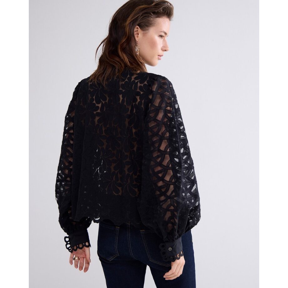 Summum  2S3191 Bluse gewebte Spitze schwarz