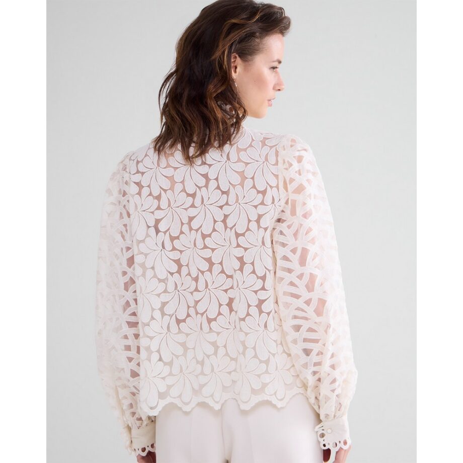 Summum  2S3191 Bluse gewebte Spitze creme