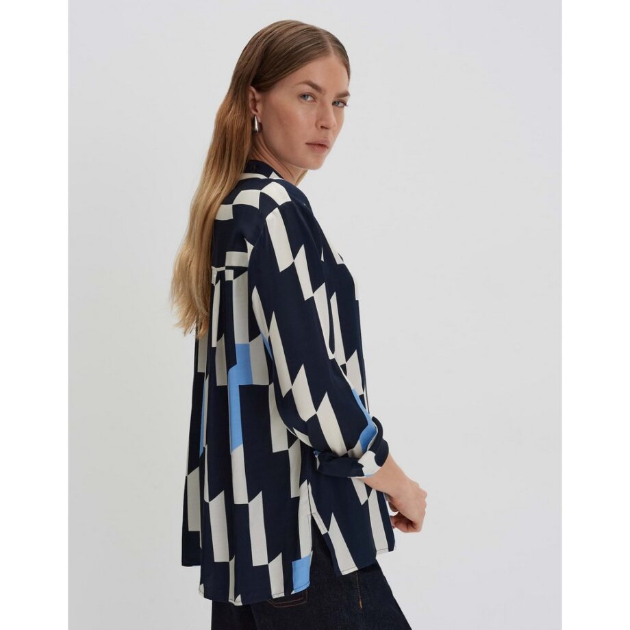 Someday Printbluse ZINNOVA Loose in Satin Optik ocean Pre-Spring