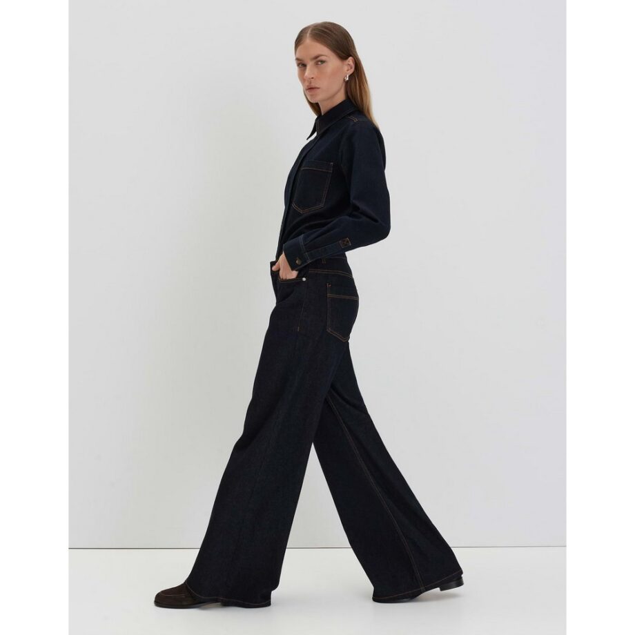 Someday Extra Wide Leg Jeans CELLMA PALAZZO Mid Rise aus BCI Cotton Mix dark rinsed blue