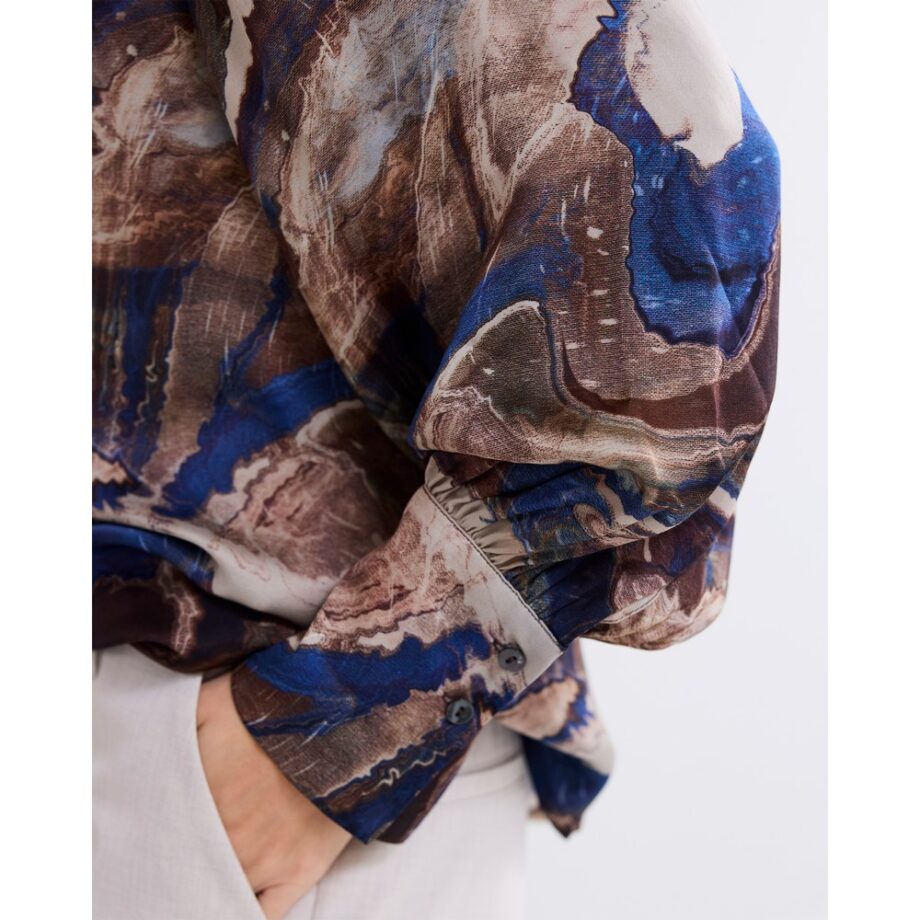 Summum 2s3209 Bluse Blusentop royalblau multi