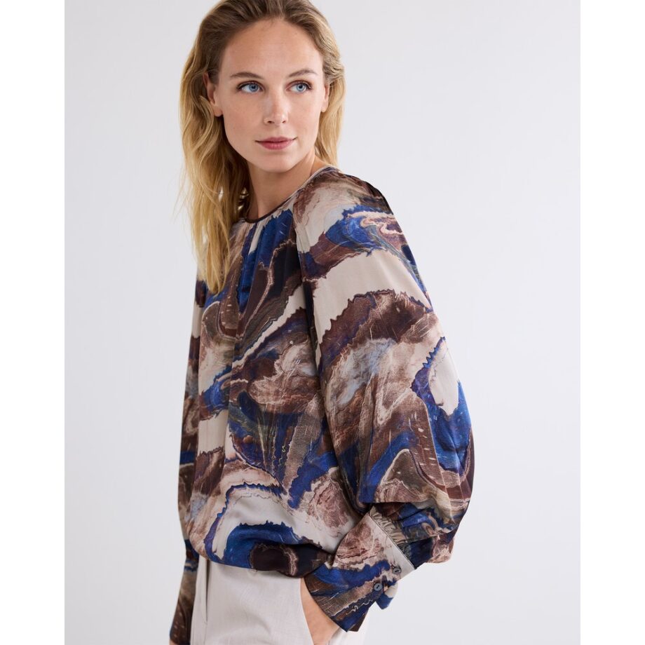 Summum 2s3209 Bluse Blusentop royalblau multi