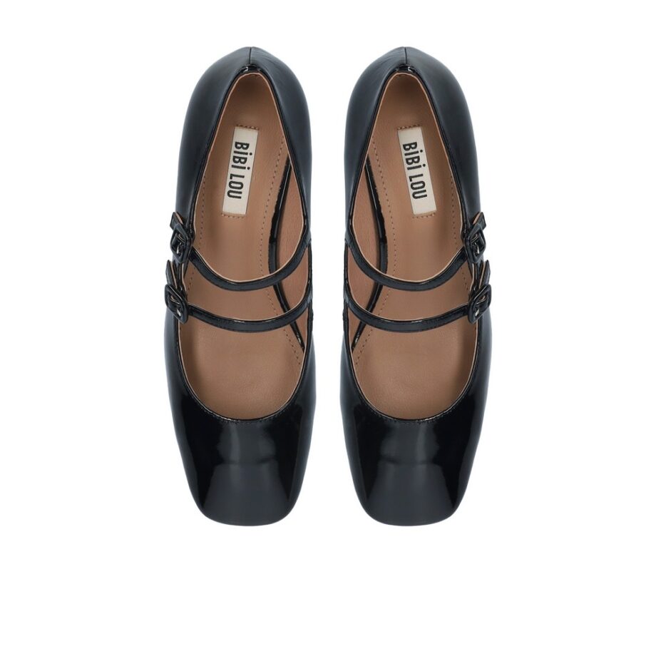 Bibi Lou CARDIFF PUMP 50 Riemchenpumps Mary Jane schwarz